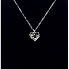 Kegyeleti ékszer szív alakú anya gyermekével kövekkel