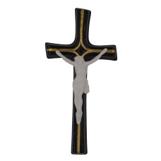 Feszület porcelán 20cm-es fekete színben