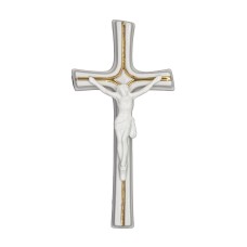 Feszület porcelán 23cm-es fehér színben