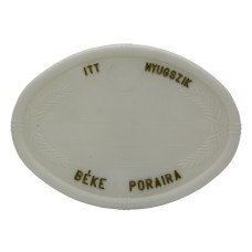 Fejfatábla műanyag ovális jelkép nélkül fehér színben