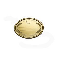 Fejfatábla műanyag fémgőzölt ovális jelkép nélkül arany színben