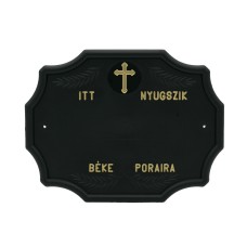 Fejfatábla műanyag szögletes katolikus