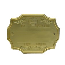 Fejfatábla műanyag fémgőzölt szögletes polgári arany színben