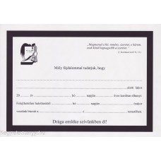 Gyászjelentés A/5 református szomorúfűz mintával ofszet papírból