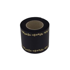 Koszorúszalag szatén mintás 10cm széles fekete