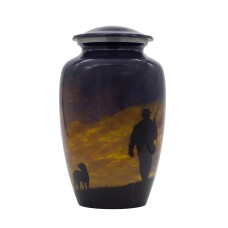 Urna fém hajnali vadászat képpel Urna fém hajnali vadászat képpel