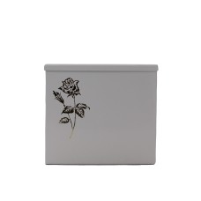 Urna fém iker fehér rózsa mintával Urna fém iker fehér rózsa mintával