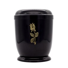 Urna fém fekete talpas rózsa fémrátéttel