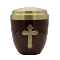 Urna fém fa hatású kereszt rátéttel