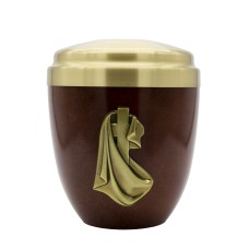 Urna fém fa hatású gyászfátyol rátéttel