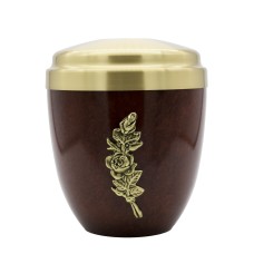 Urna fém fa hatású rózsa rátéttel