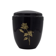 Urna fém fekete rózsa mintával