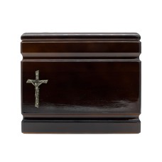 Urna fa iker keresztes fémrátéttel barna színben