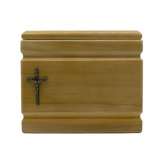 Urna fa iker keresztes fémrátéttel natúr színben