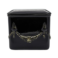 Urna kerámia aranyozott szögletes koszorús fekete Urna kerámia aranyozott szögletes koszorús fekete