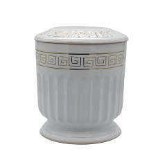 Urna kerámia aranyozott görög fehér