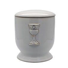 Urna kerámia aranyozott kelyhes fehér