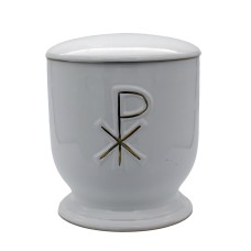 Urna kerámia aranyozott pax jellel fehér