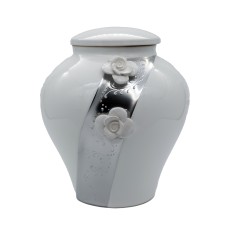 Urna amfora ezüst rózsás