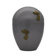 Urna kerámia angyal fémrátéttel