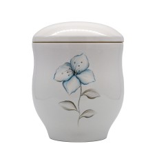 Urna kerámia strasszköves virág mintával fehér mázas kivitelben Urna kerámia strasszköves virág mintával fehér mázas kivitelben