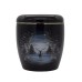 Urna kerámia kézzel festett tájkép mintával fekete színben Urna kerámia kézzel festett tájkép mintával fekete színben