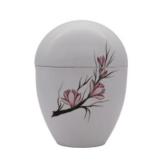 Urna kerámia kézzel festett magnólia mintával