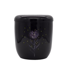 Urna kerámia kézzel festett imola mintával fekete