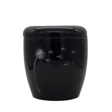 Urna kerámia kézzel festett pitypang mintával fekete