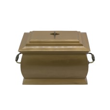 Urna kompozit szögletes óarany keresztes Urna kompozit szögletes óarany keresztes