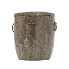 Urna kompozit ívelt barna keresztes