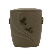 Urna kompozit ívelt bézs márvány angyalos/galambos