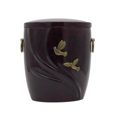 Urna kompozit ívelt bordó angyalos/galambos