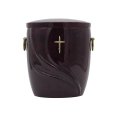 Urna kompozit ívelt bordó keresztes