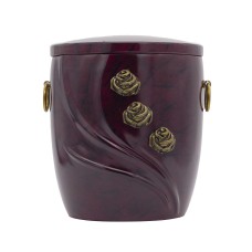 Urna kompozit ívelt bordó rózsás