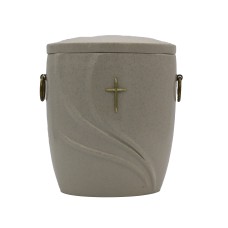 Urna kompozit ívelt fehér márvány keresztes