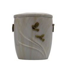 Urna kompozit ívelt vanília angyalos/galambos Urna kompozit ívelt vanília angyalos/galambos