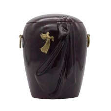 Urna kompozit gyászfátyol bordó angyalos/galambos