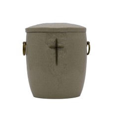 Urna kompozit hasadék fehér márvány keresztes