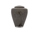 Exkluzív matt szürke üvegopál urna szomorúfűz mintával